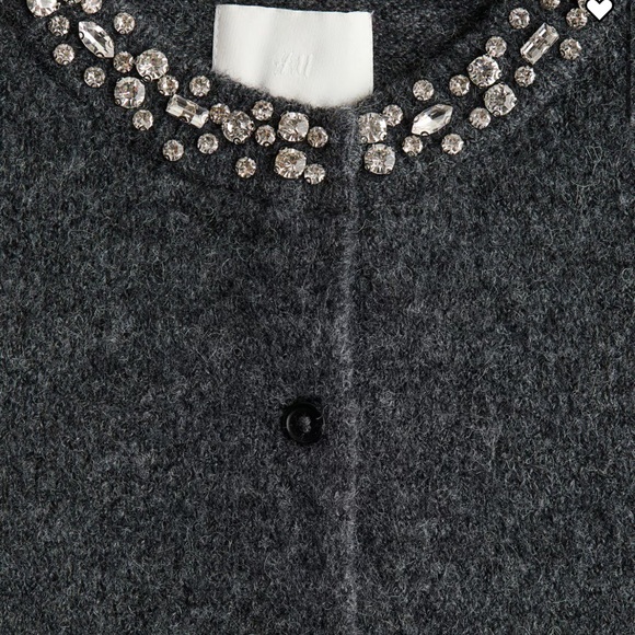 H&M🎀 Short Sleeves Rhinestone-Embellished Cardigan - Picture 2 of 3